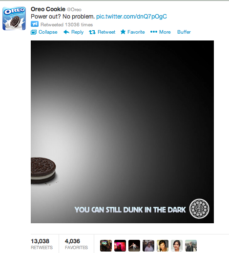Oreo Twitter Super Bowl Blackout Response