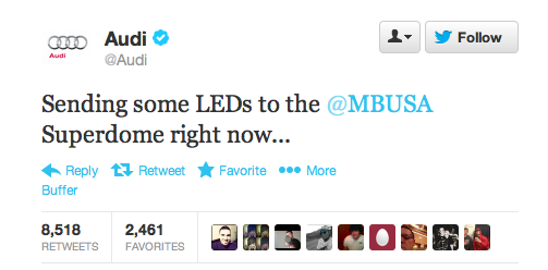 Audi Twitter Super Bowl Blackout