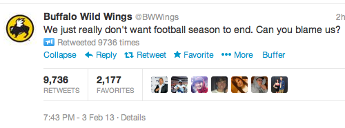 Buffalo wild wings super bowl blackout twitter response