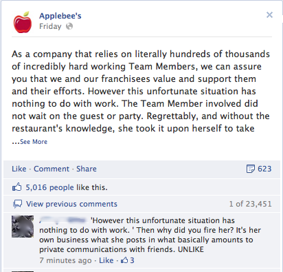 Applebees Social Media Suicide