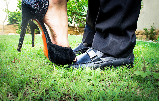 Legs Of The Groom And The Bride